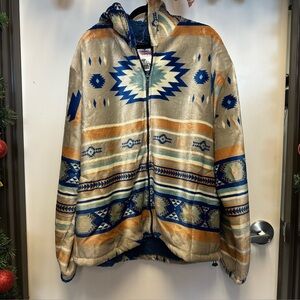 Aztec Pattern Hooded Jacket